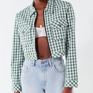 URBAN OUTFITTERS As If Cropped Gingham Jacket